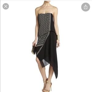 BCBG black flowy strapless dress